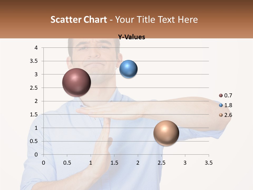 A Man Is Holding His Hand Out To The Side PowerPoint Template