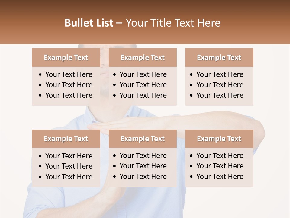A Man Is Holding His Hand Out To The Side PowerPoint Template