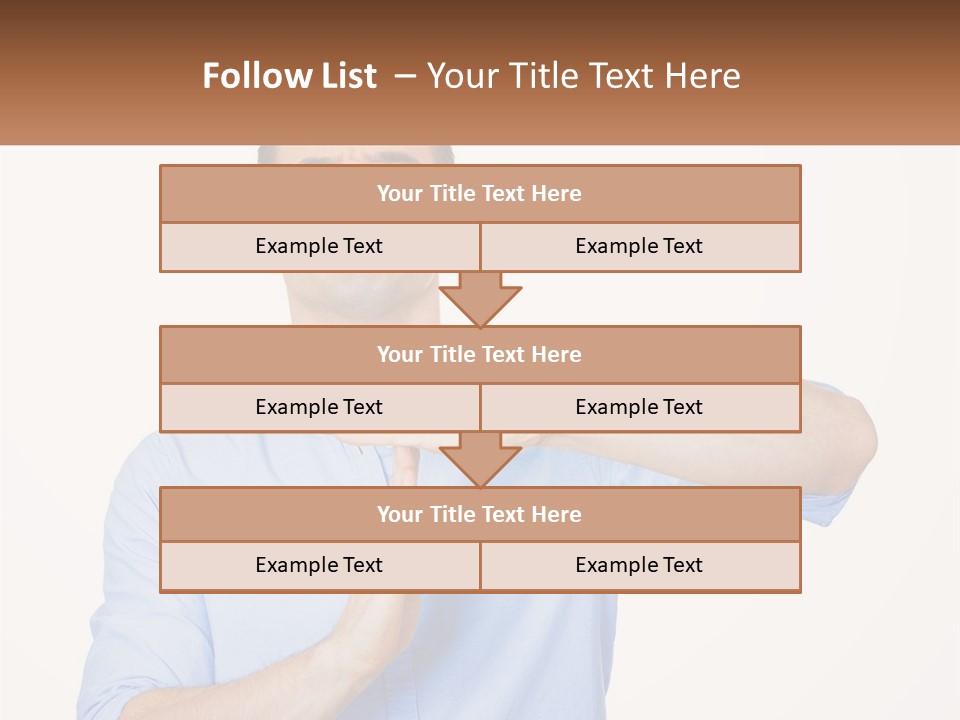 A Man Is Holding His Hand Out To The Side PowerPoint Template