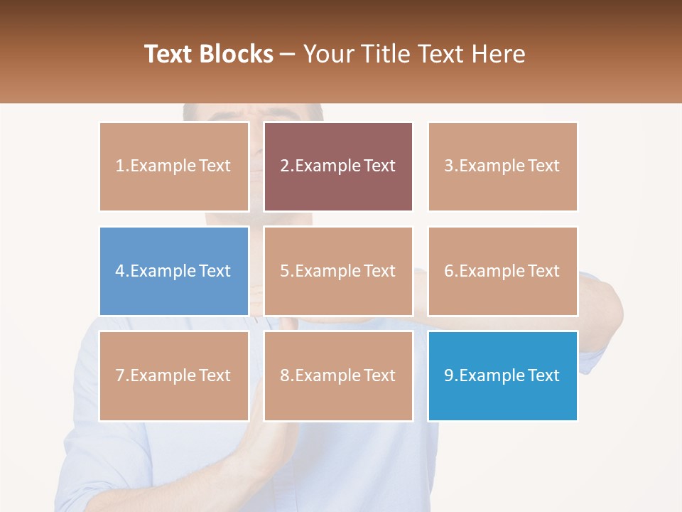 A Man Is Holding His Hand Out To The Side PowerPoint Template