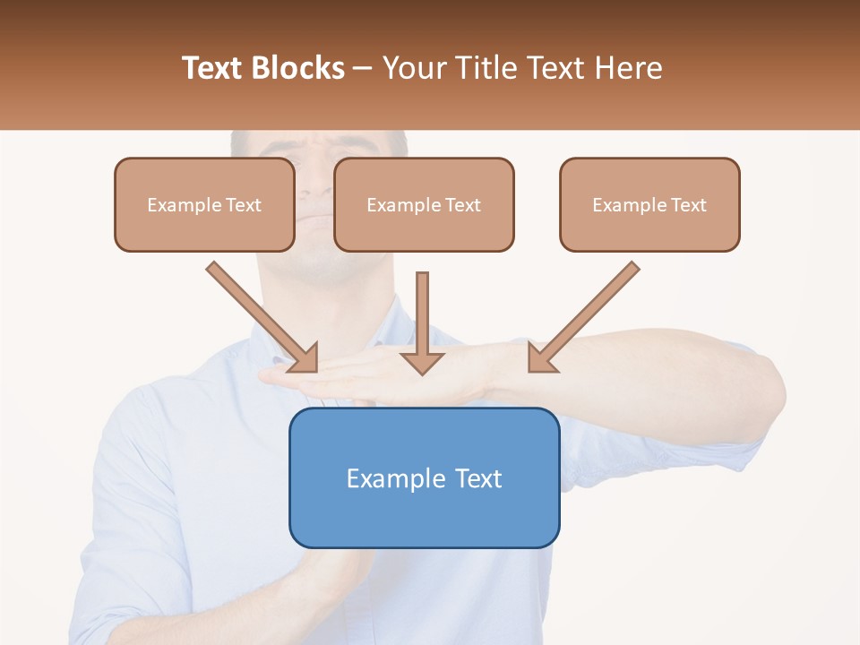 A Man Is Holding His Hand Out To The Side PowerPoint Template