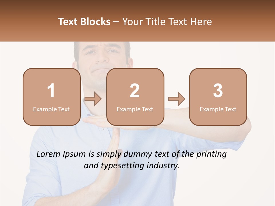 A Man Is Holding His Hand Out To The Side PowerPoint Template