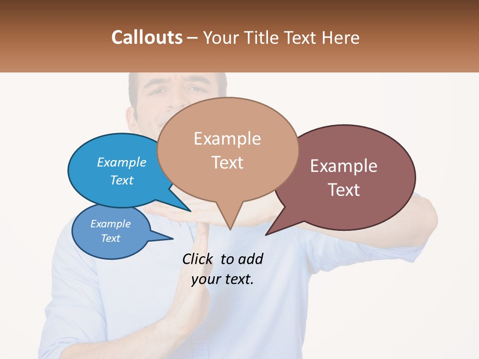 A Man Is Holding His Hand Out To The Side PowerPoint Template