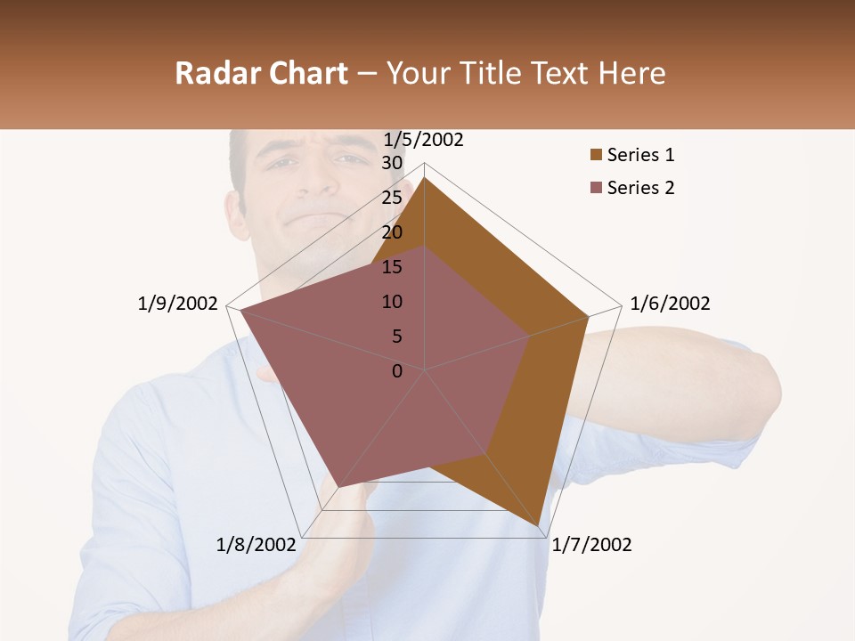 A Man Is Holding His Hand Out To The Side PowerPoint Template