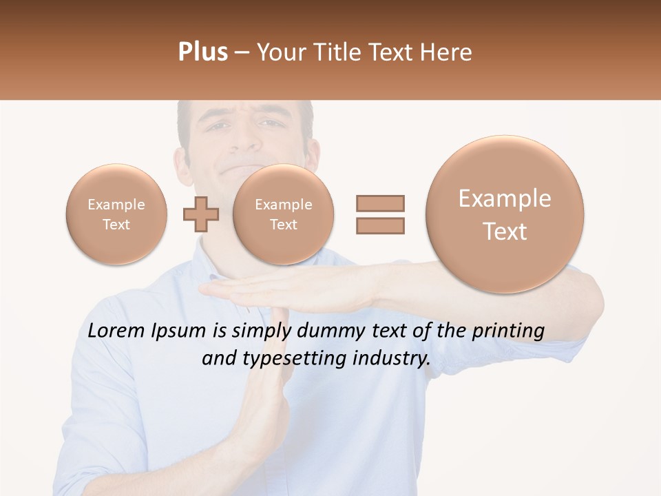 A Man Is Holding His Hand Out To The Side PowerPoint Template