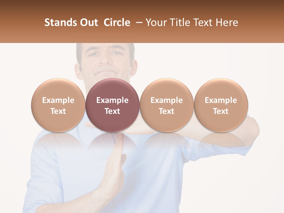 A Man Is Holding His Hand Out To The Side PowerPoint Template