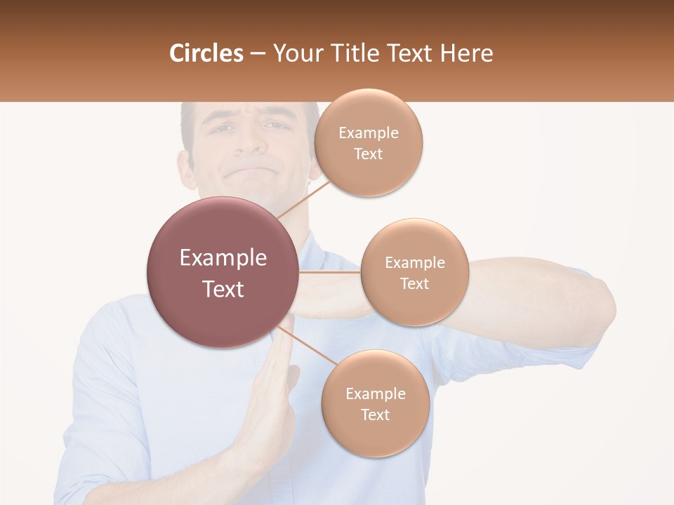 A Man Is Holding His Hand Out To The Side PowerPoint Template