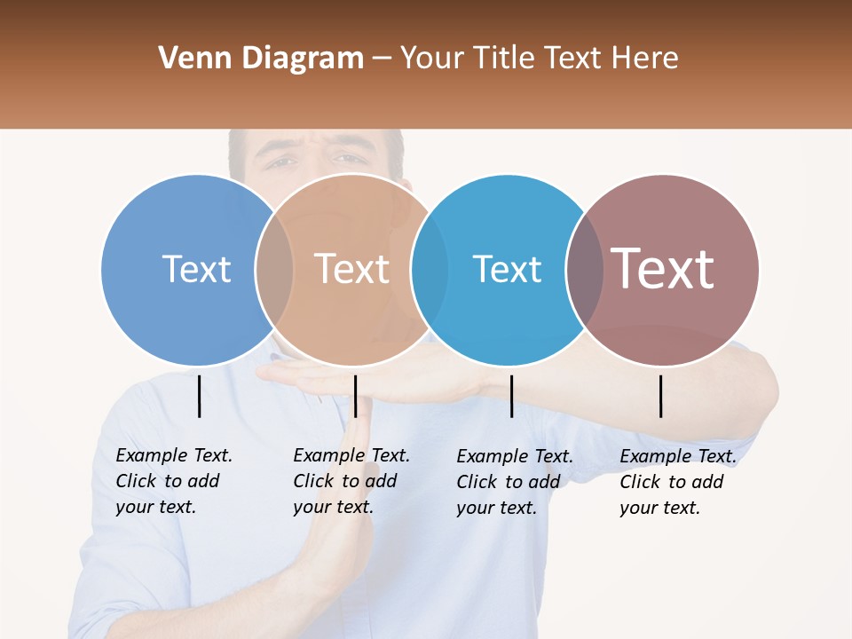 A Man Is Holding His Hand Out To The Side PowerPoint Template