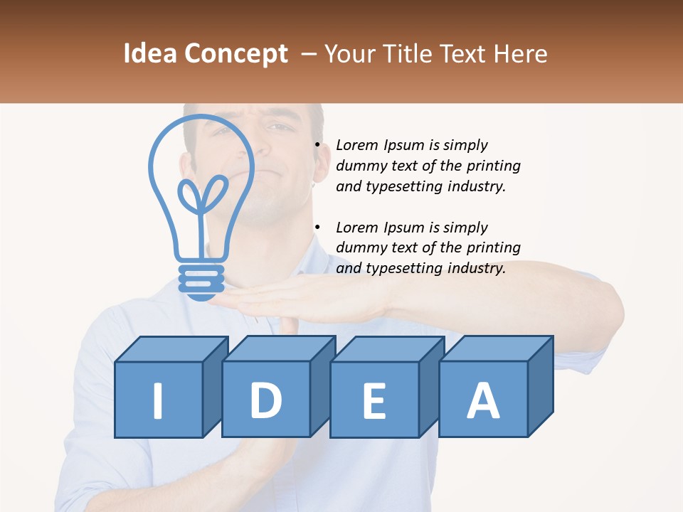 A Man Is Holding His Hand Out To The Side PowerPoint Template