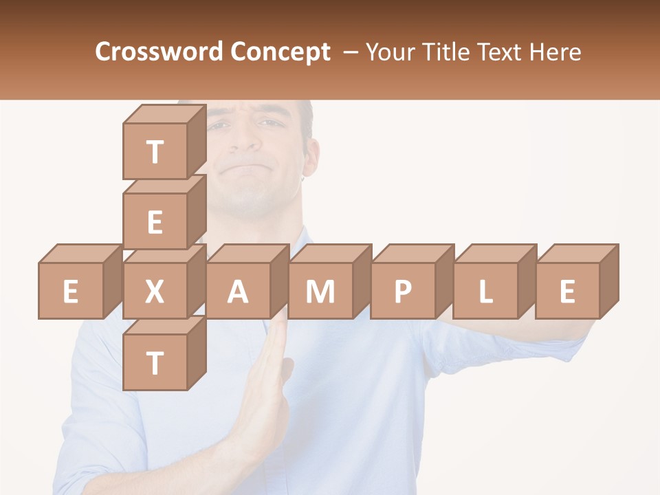 A Man Is Holding His Hand Out To The Side PowerPoint Template