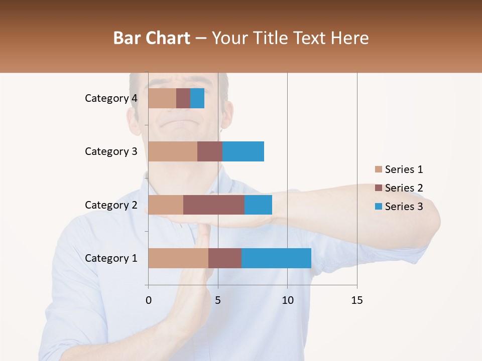 A Man Is Holding His Hand Out To The Side PowerPoint Template