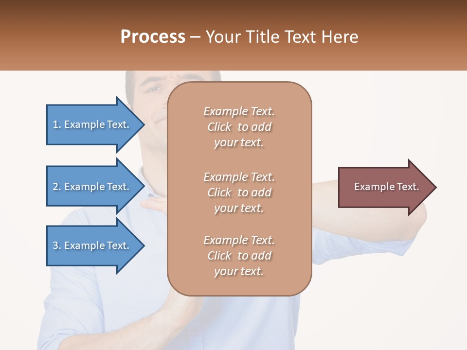 A Man Is Holding His Hand Out To The Side PowerPoint Template