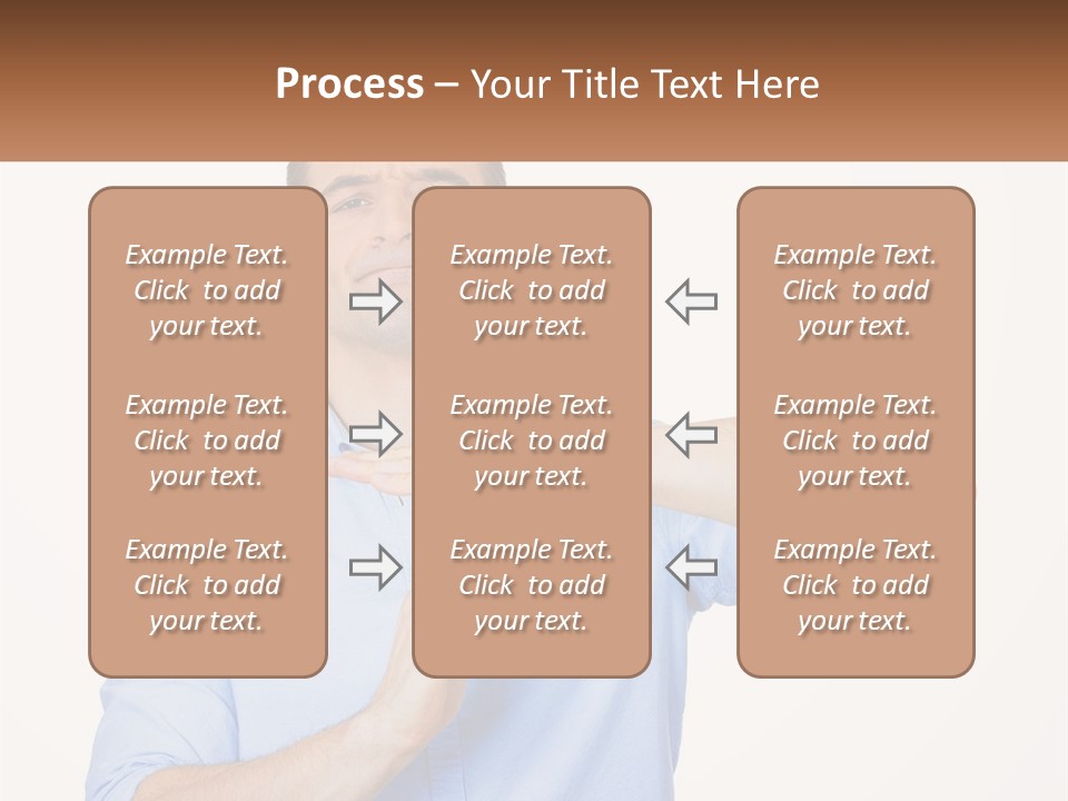 A Man Is Holding His Hand Out To The Side PowerPoint Template
