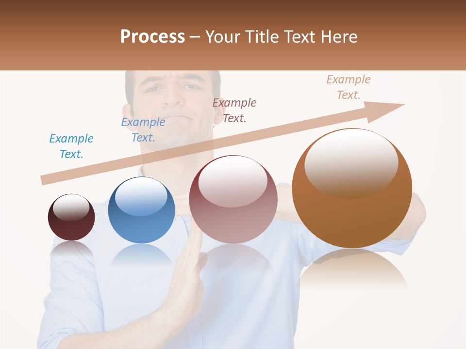 A Man Is Holding His Hand Out To The Side PowerPoint Template