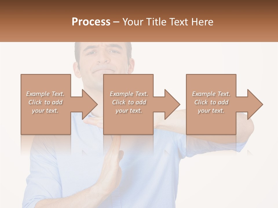 A Man Is Holding His Hand Out To The Side PowerPoint Template