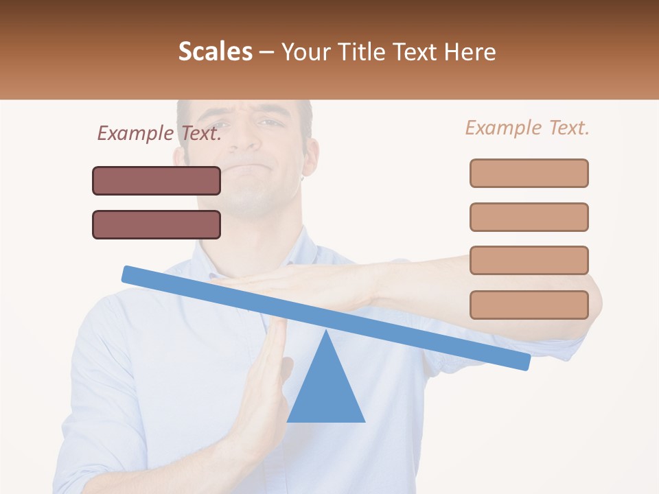 A Man Is Holding His Hand Out To The Side PowerPoint Template