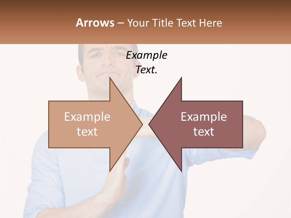 A Man Is Holding His Hand Out To The Side PowerPoint Template