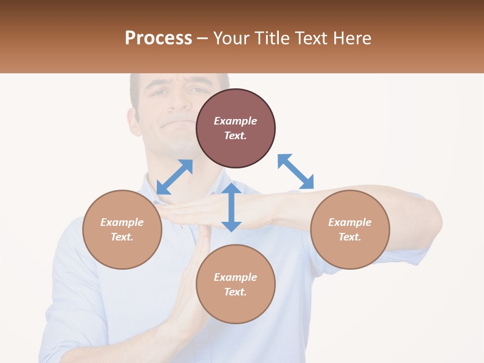 A Man Is Holding His Hand Out To The Side PowerPoint Template