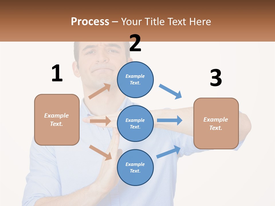 A Man Is Holding His Hand Out To The Side PowerPoint Template