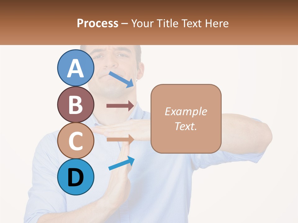 A Man Is Holding His Hand Out To The Side PowerPoint Template