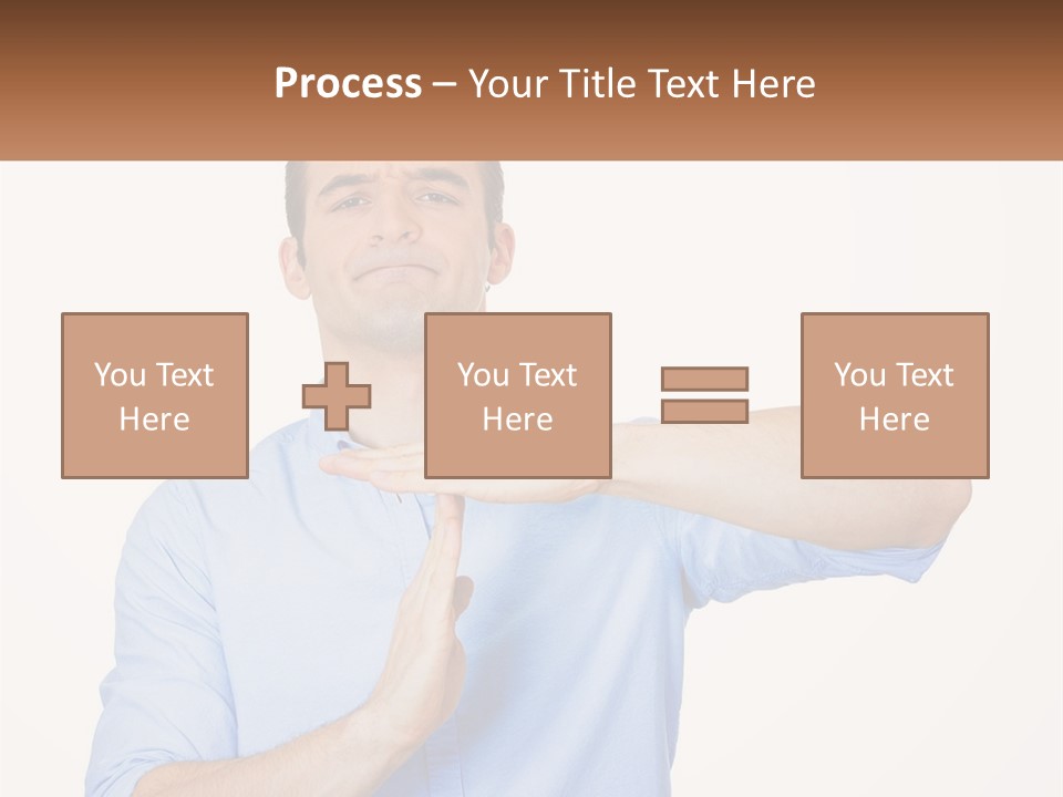 A Man Is Holding His Hand Out To The Side PowerPoint Template