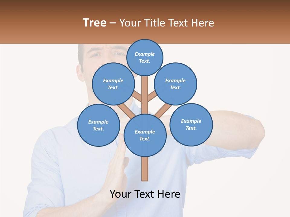 A Man Is Holding His Hand Out To The Side PowerPoint Template