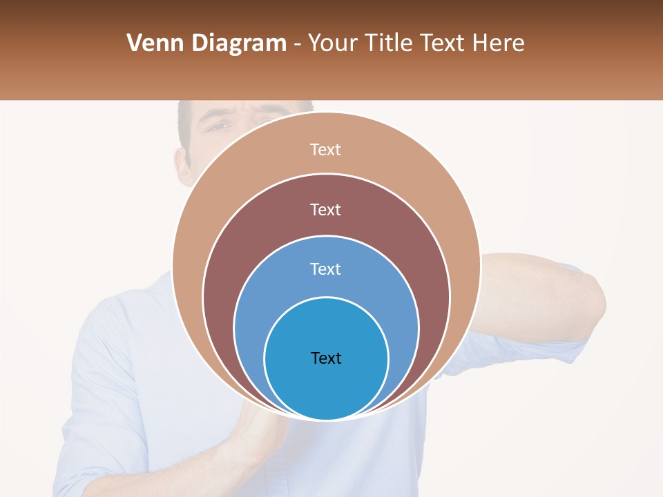 A Man Is Holding His Hand Out To The Side PowerPoint Template