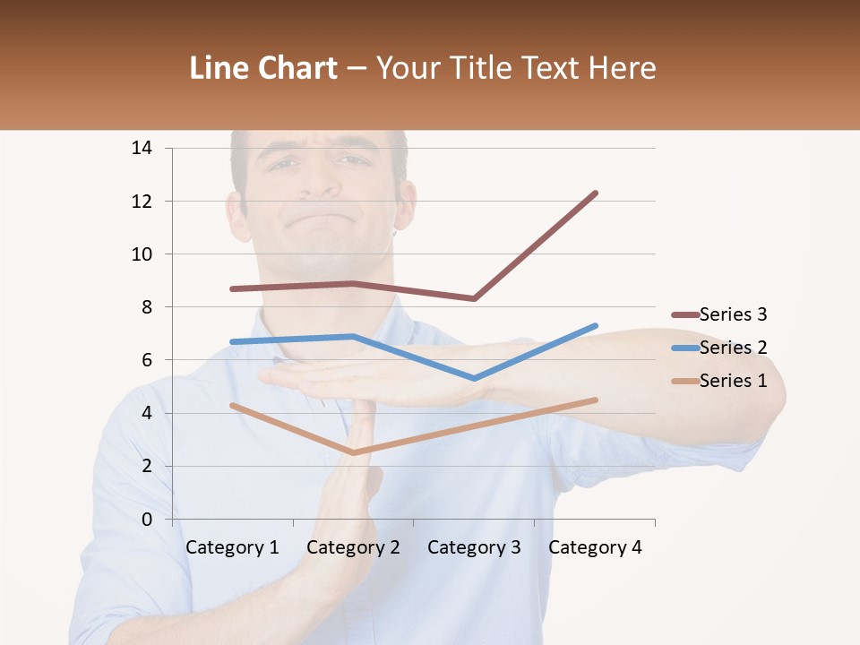 A Man Is Holding His Hand Out To The Side PowerPoint Template