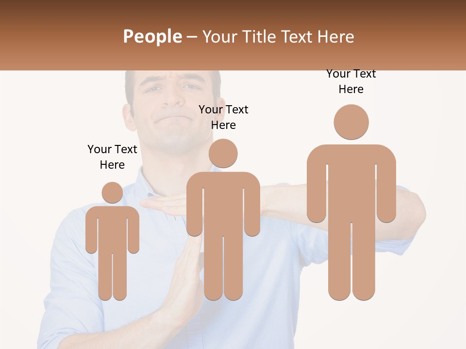 A Man Is Holding His Hand Out To The Side PowerPoint Template