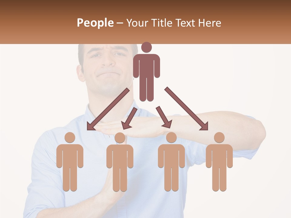 A Man Is Holding His Hand Out To The Side PowerPoint Template