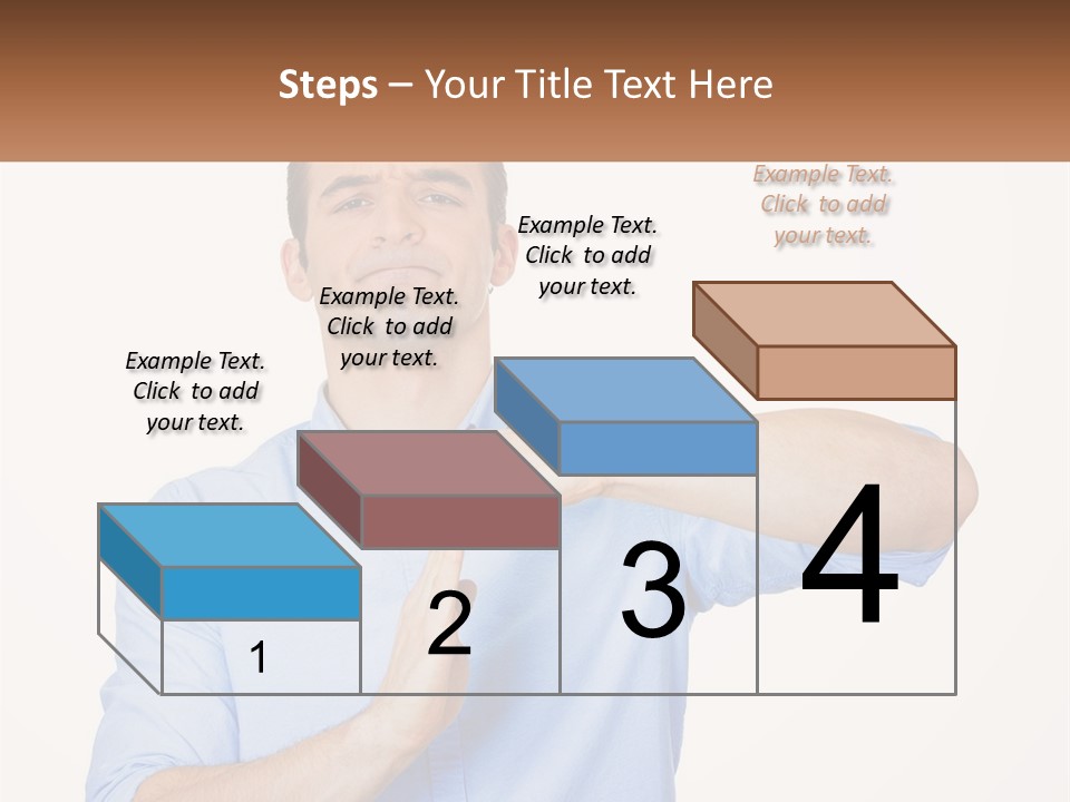 A Man Is Holding His Hand Out To The Side PowerPoint Template