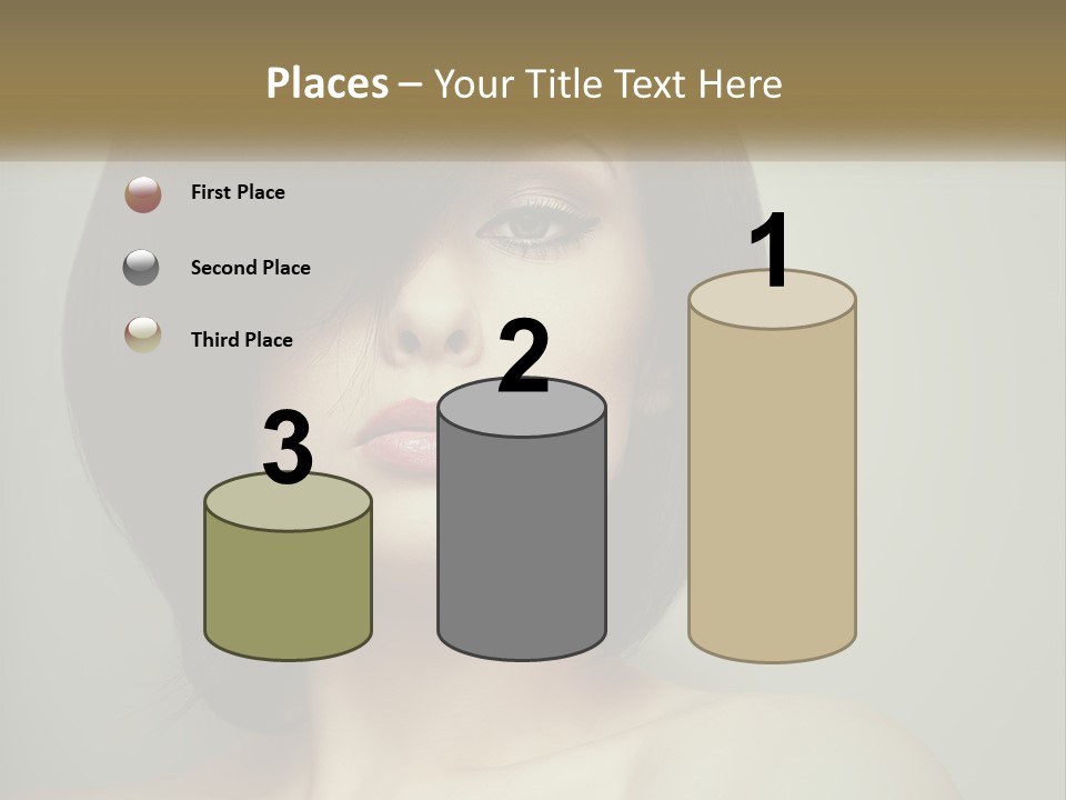 A Beautiful Woman With A Short Bobble Haircut PowerPoint Template