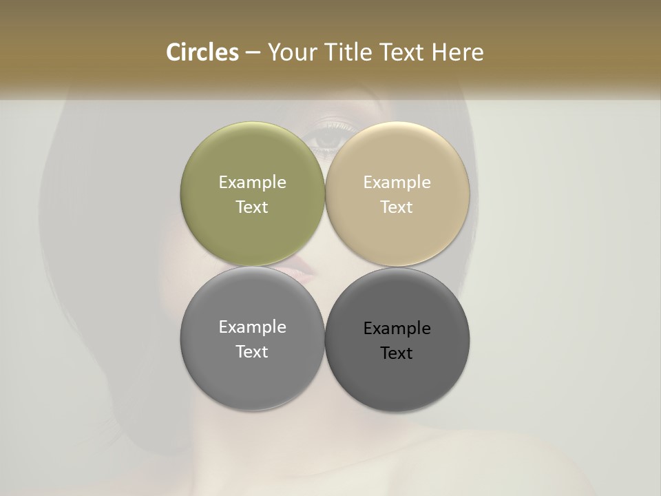 A Beautiful Woman With A Short Bobble Haircut PowerPoint Template