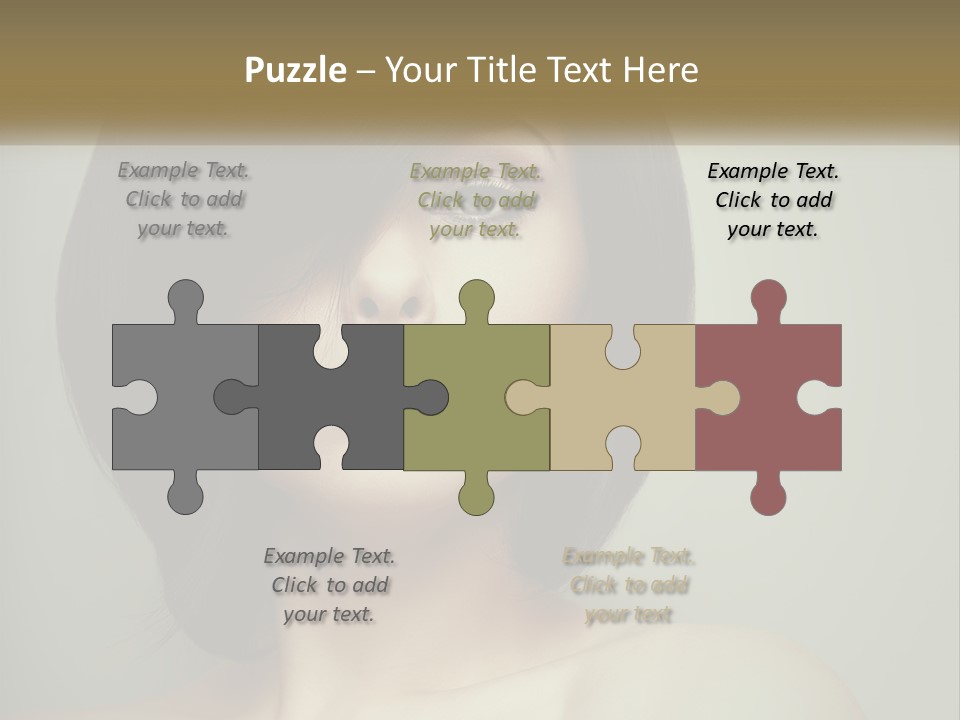 A Beautiful Woman With A Short Bobble Haircut PowerPoint Template