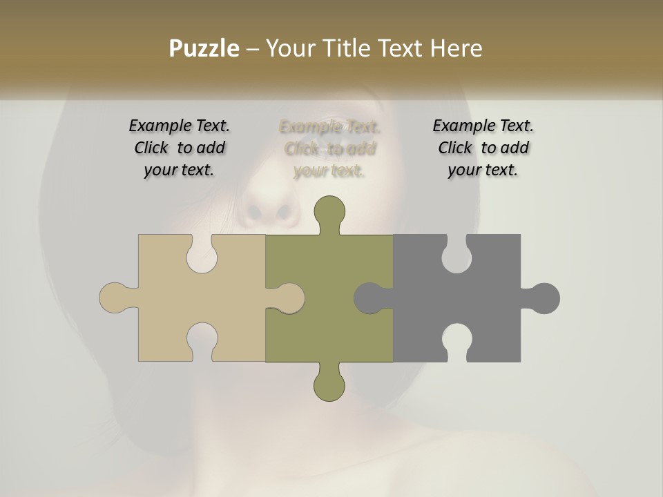 A Beautiful Woman With A Short Bobble Haircut PowerPoint Template