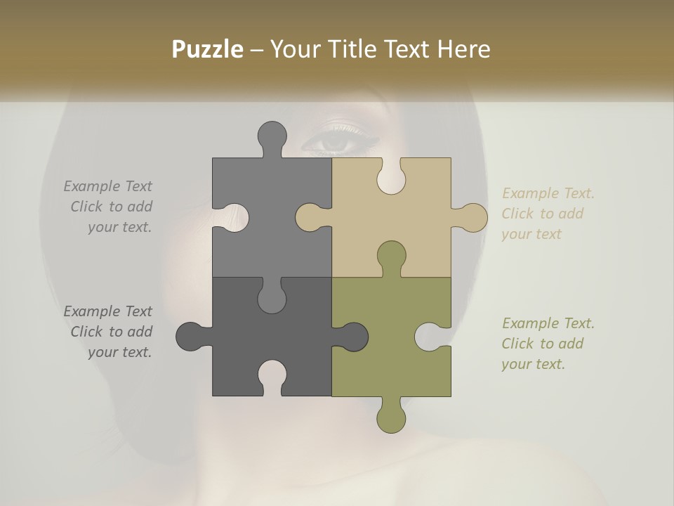 A Beautiful Woman With A Short Bobble Haircut PowerPoint Template