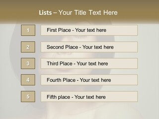 A Beautiful Woman With A Short Bobble Haircut PowerPoint Template