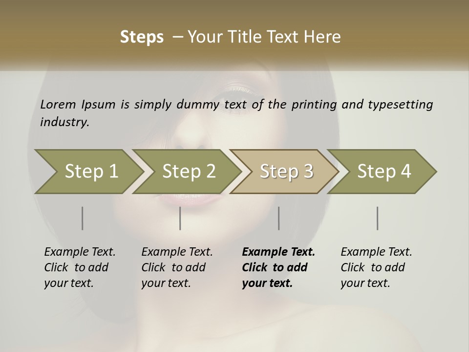 A Beautiful Woman With A Short Bobble Haircut PowerPoint Template