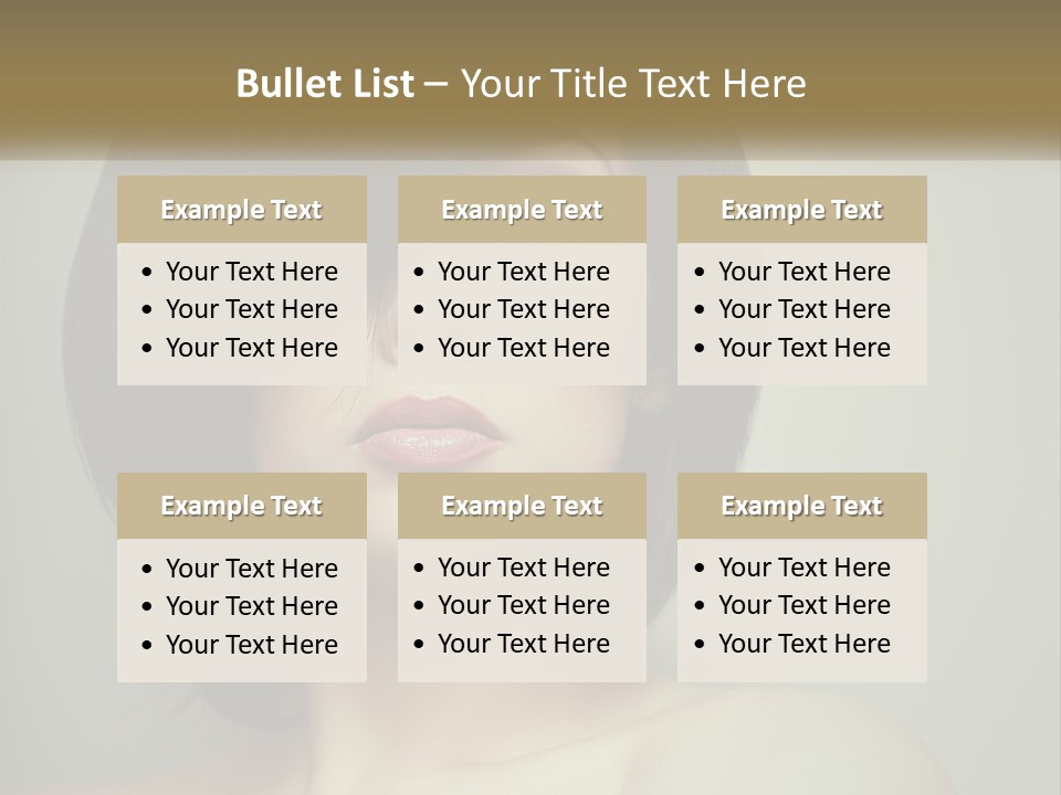 A Beautiful Woman With A Short Bobble Haircut PowerPoint Template