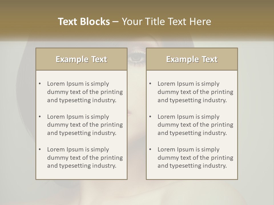 A Beautiful Woman With A Short Bobble Haircut PowerPoint Template