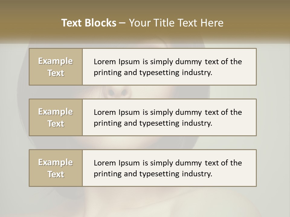 A Beautiful Woman With A Short Bobble Haircut PowerPoint Template