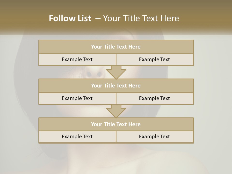 A Beautiful Woman With A Short Bobble Haircut PowerPoint Template