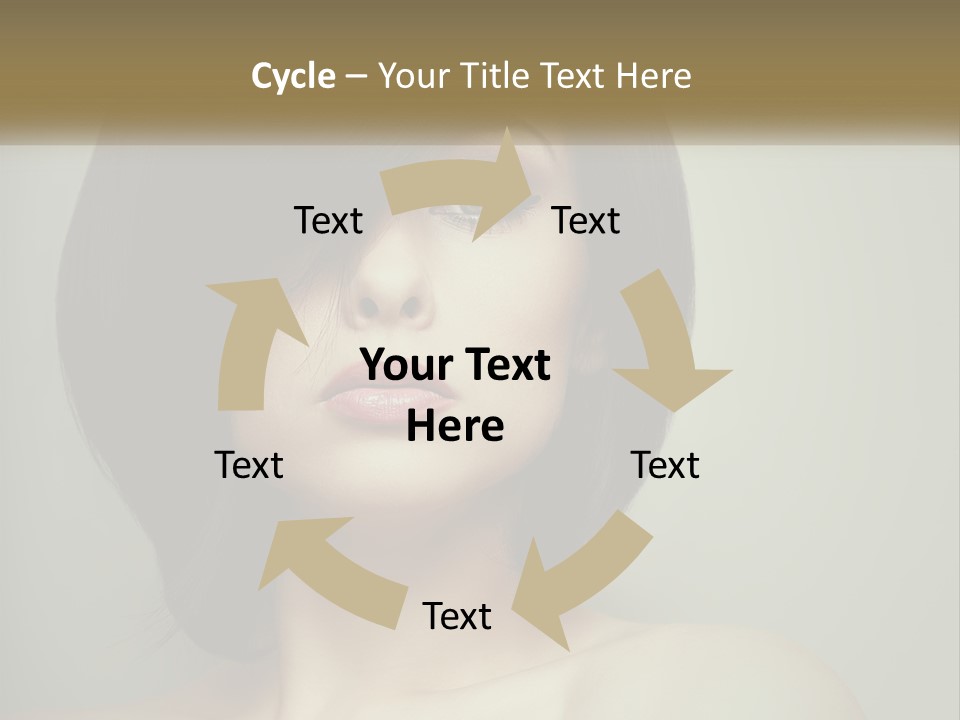 A Beautiful Woman With A Short Bobble Haircut PowerPoint Template