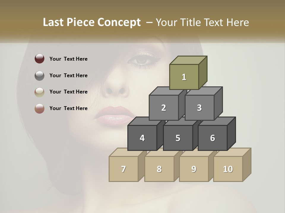 A Beautiful Woman With A Short Bobble Haircut PowerPoint Template