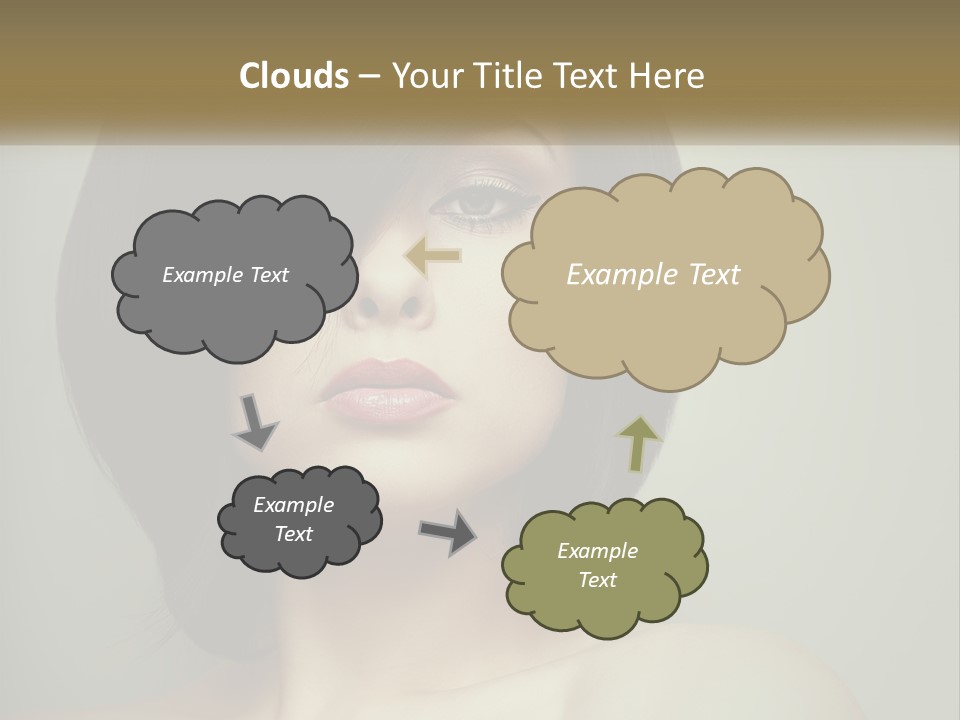 A Beautiful Woman With A Short Bobble Haircut PowerPoint Template