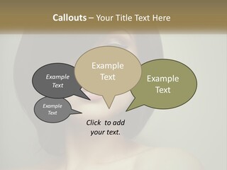 A Beautiful Woman With A Short Bobble Haircut PowerPoint Template