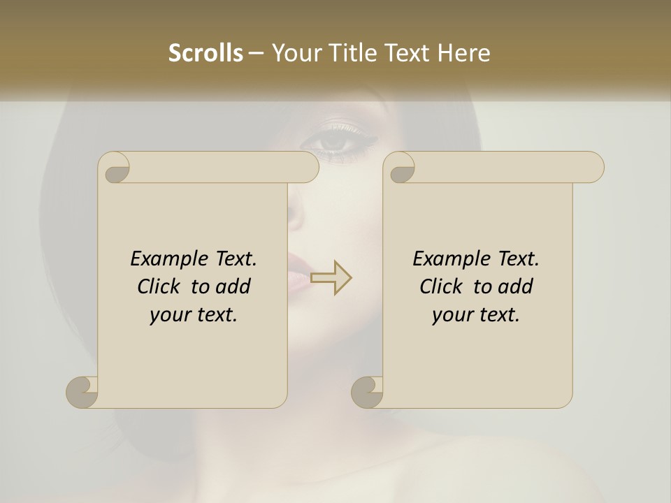 A Beautiful Woman With A Short Bobble Haircut PowerPoint Template