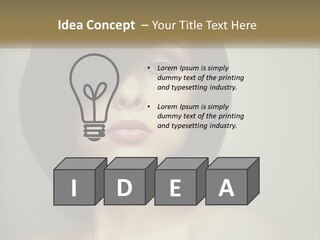 A Beautiful Woman With A Short Bobble Haircut PowerPoint Template