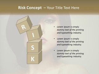 A Beautiful Woman With A Short Bobble Haircut PowerPoint Template