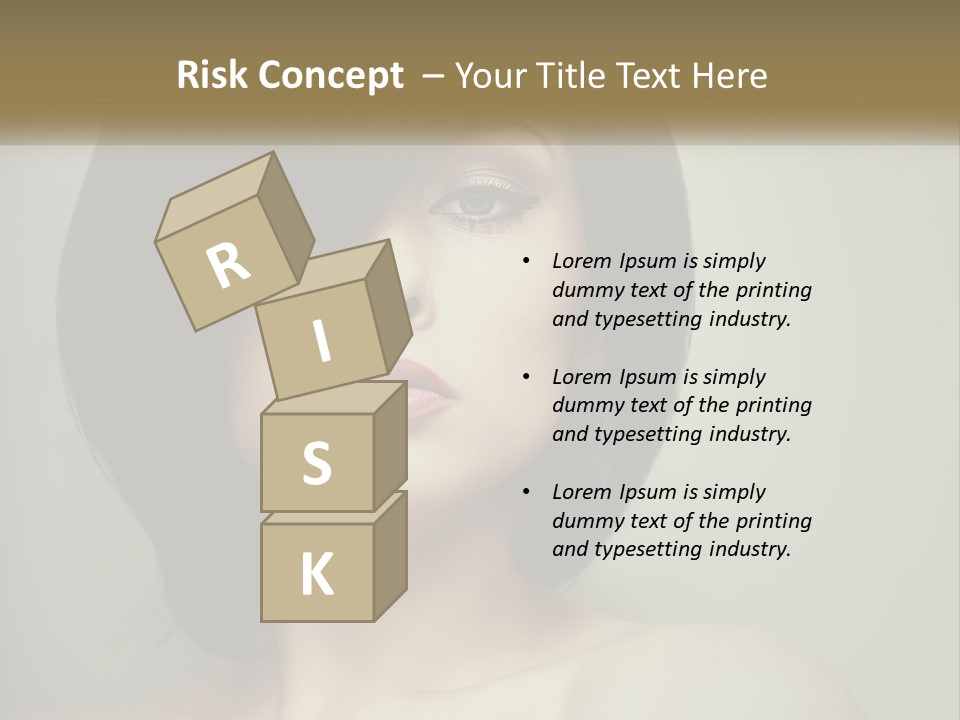 A Beautiful Woman With A Short Bobble Haircut PowerPoint Template